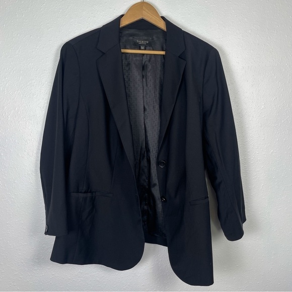 Talbots petities sz. 16 wp black tailored suit jacket | wool blend, business - Picture 4 of 10